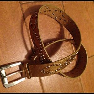 Michael Kors Blinged Out Leather Studded Belt